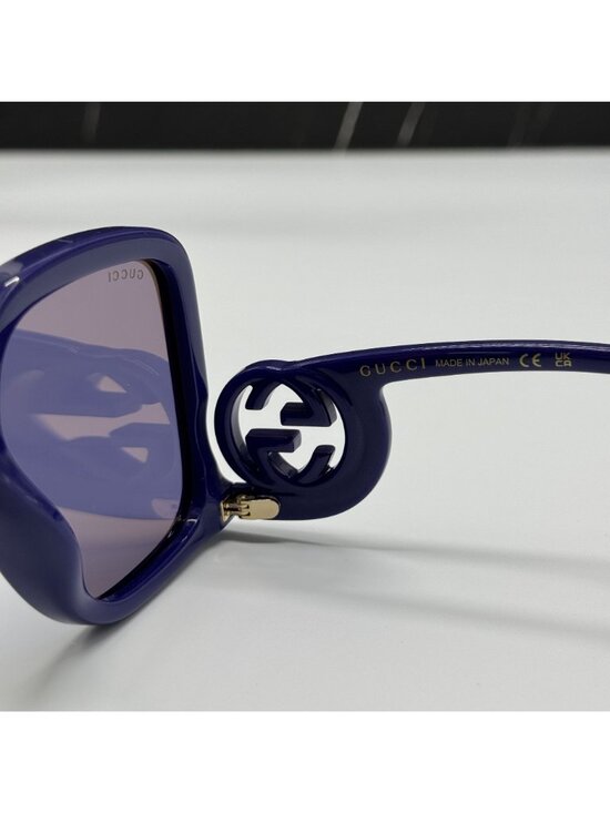 Gucci GG1326S 006 Purple Square Oversaized Women Sunglasses Authentic NEW main image 9